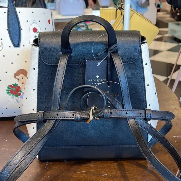 Disney X Kate Spade The Beauty Medium Flap Backpack 
Cream Multi 
NWT - Picture 6 of 16